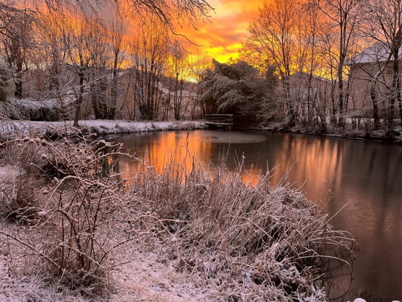 Lever de soleil en hiver